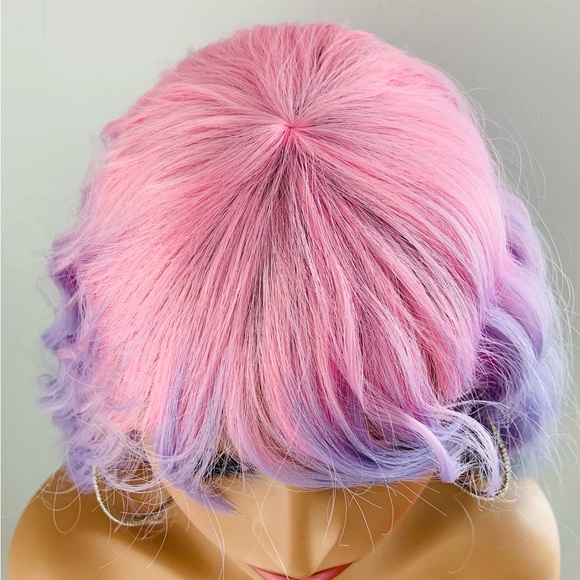 30” Unicorn Color Premium Fiber Wig with Bangs for Events or Daily Wear - Picture 3 of 13